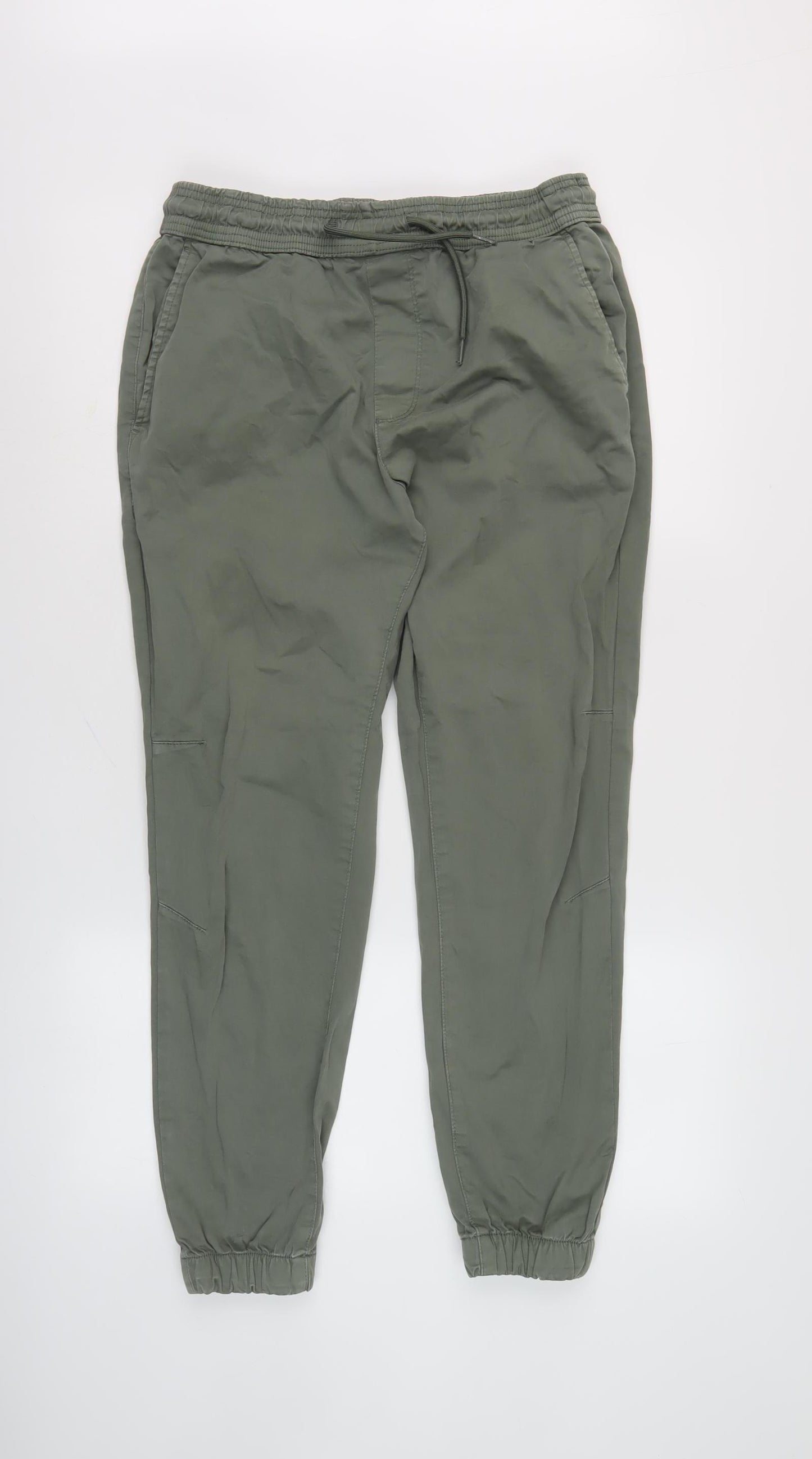 Zara Women's Green Jogger Trousers, M, Cotton Blend