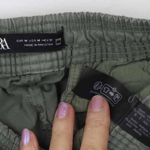Zara Women's Green Jogger Trousers, M, Cotton Blend