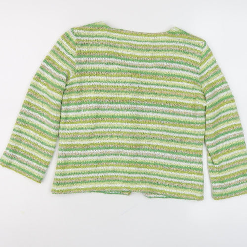Per Una Women's Green Striped Cardigan Size 10