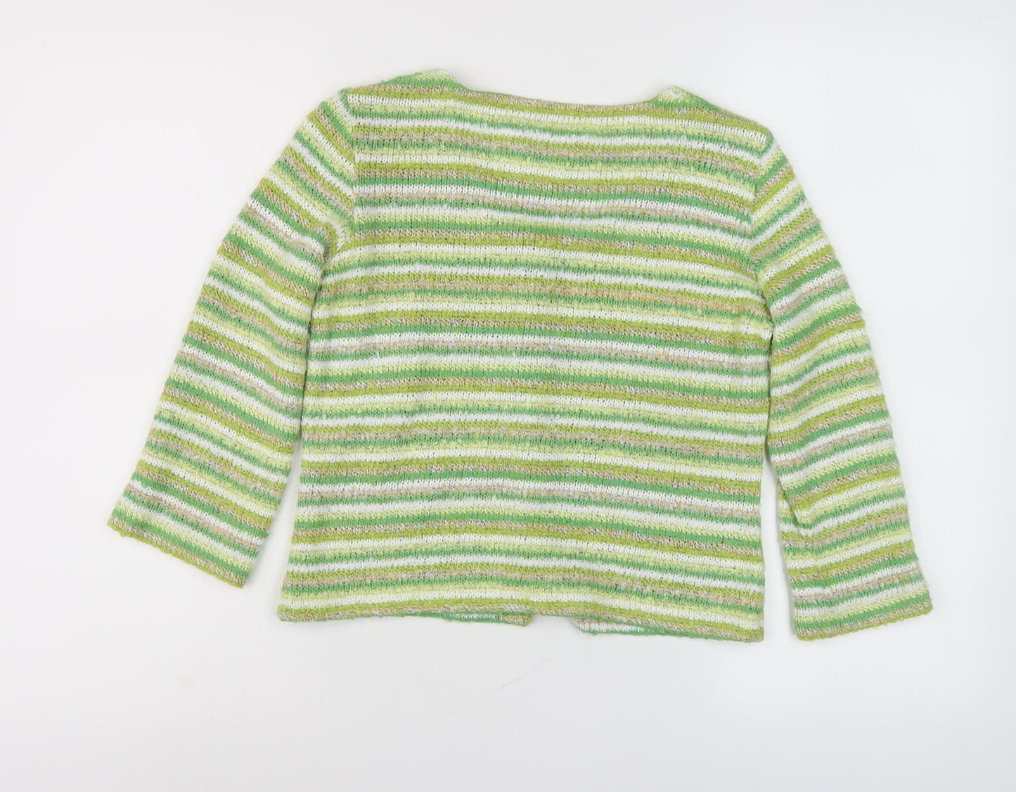 Per Una Women's Green Striped Cardigan Size 10