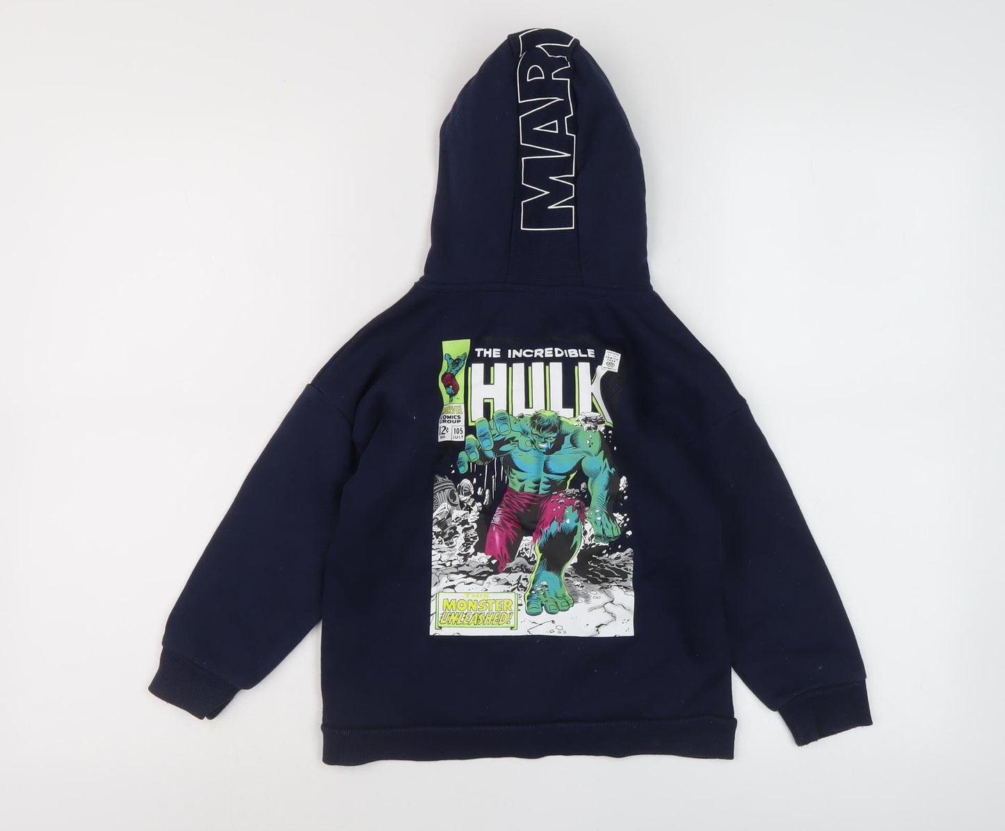 Marvel Boys Blue Hulk Pullover Hoodie 5-6 Years
