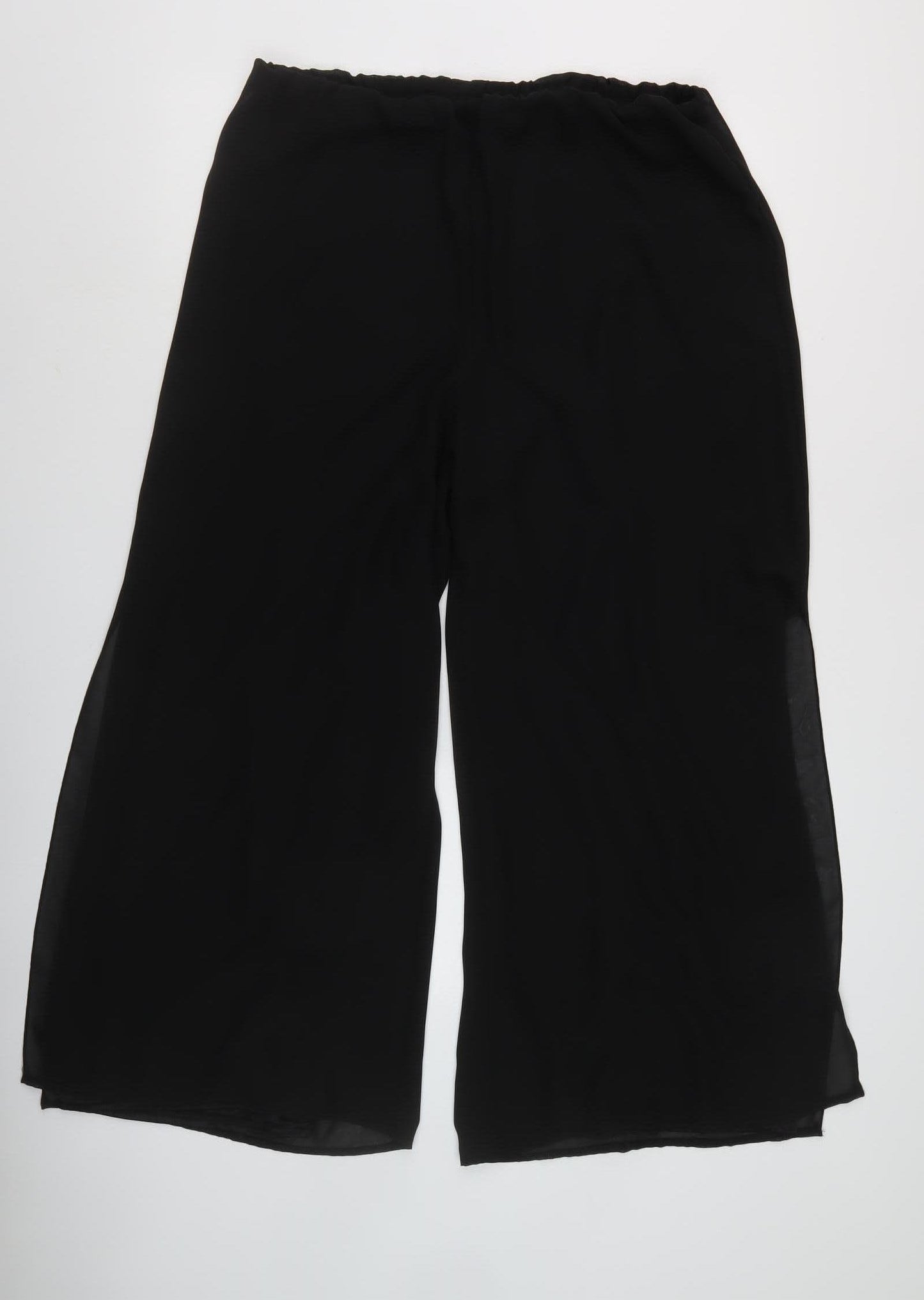 Joanna Hope Women’s Black Wide-Leg Trousers Size 16