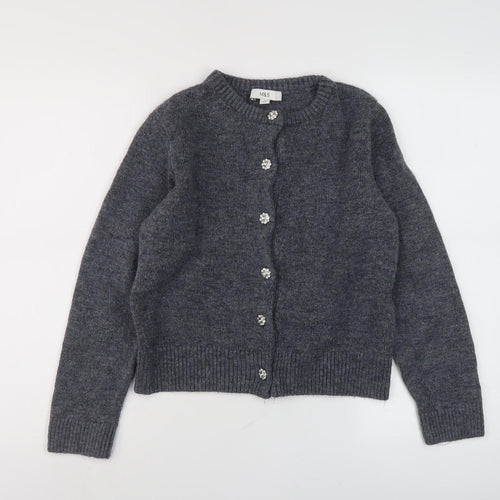 Marks and Spencer Women's Grey Wool Blend Cardigan, Size S