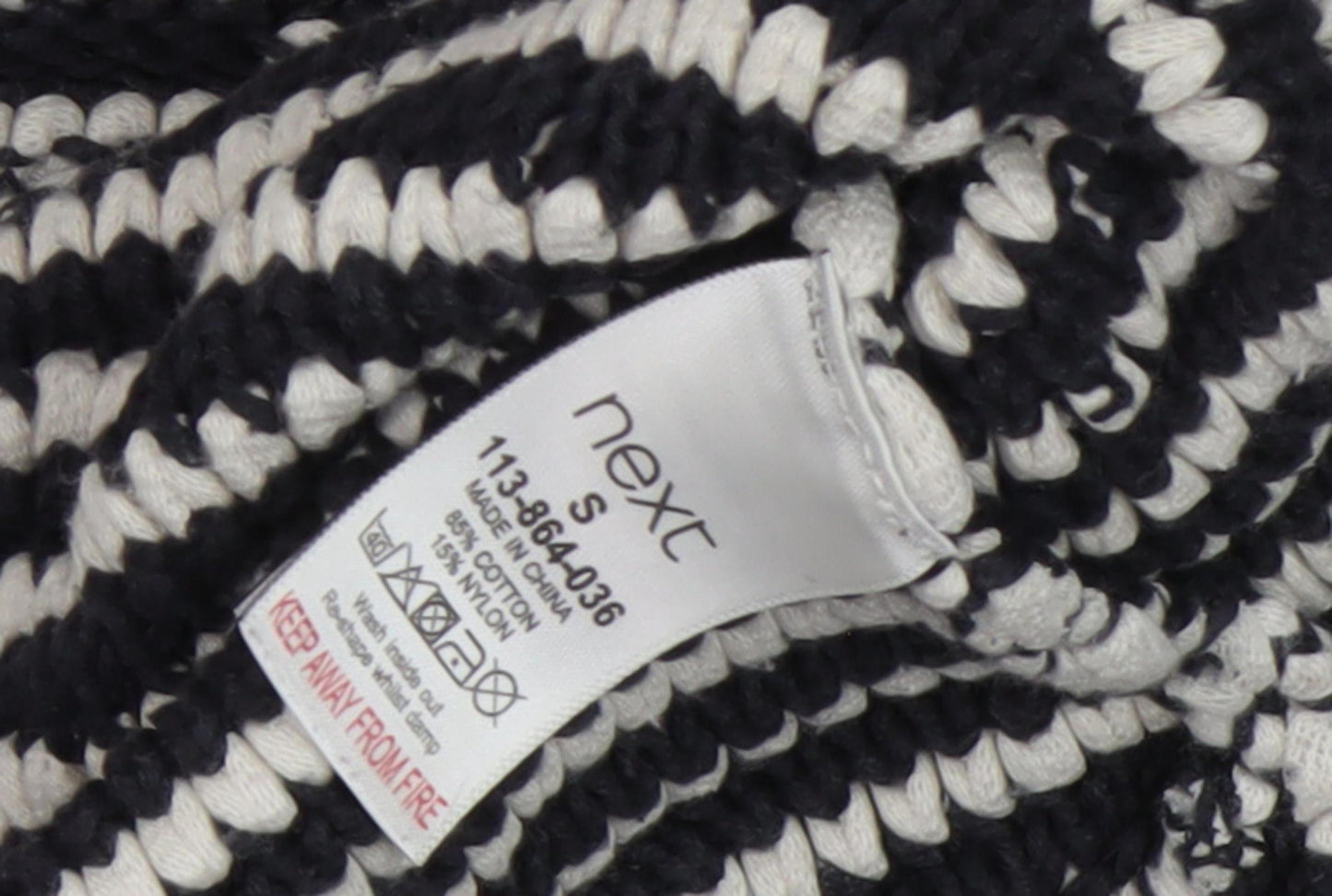 Next Women's Black Striped Pullover Jumper S