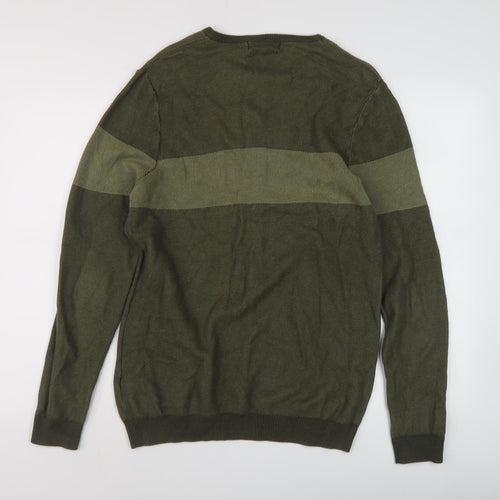 Marks and Spencer Mens Green Medium Pullover Jumper