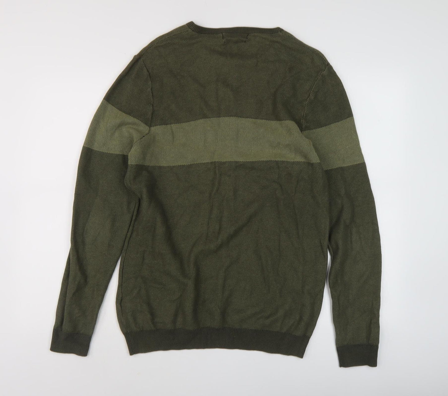 Marks and Spencer Mens Green Medium Pullover Jumper