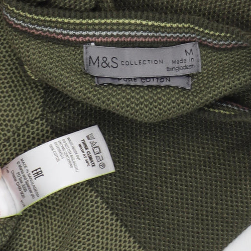 Marks and Spencer Mens Green Medium Pullover Jumper