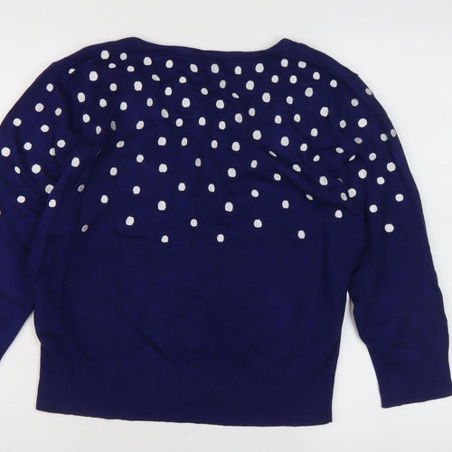Roman Women's Blue Cardigan Polka Dot Size 12