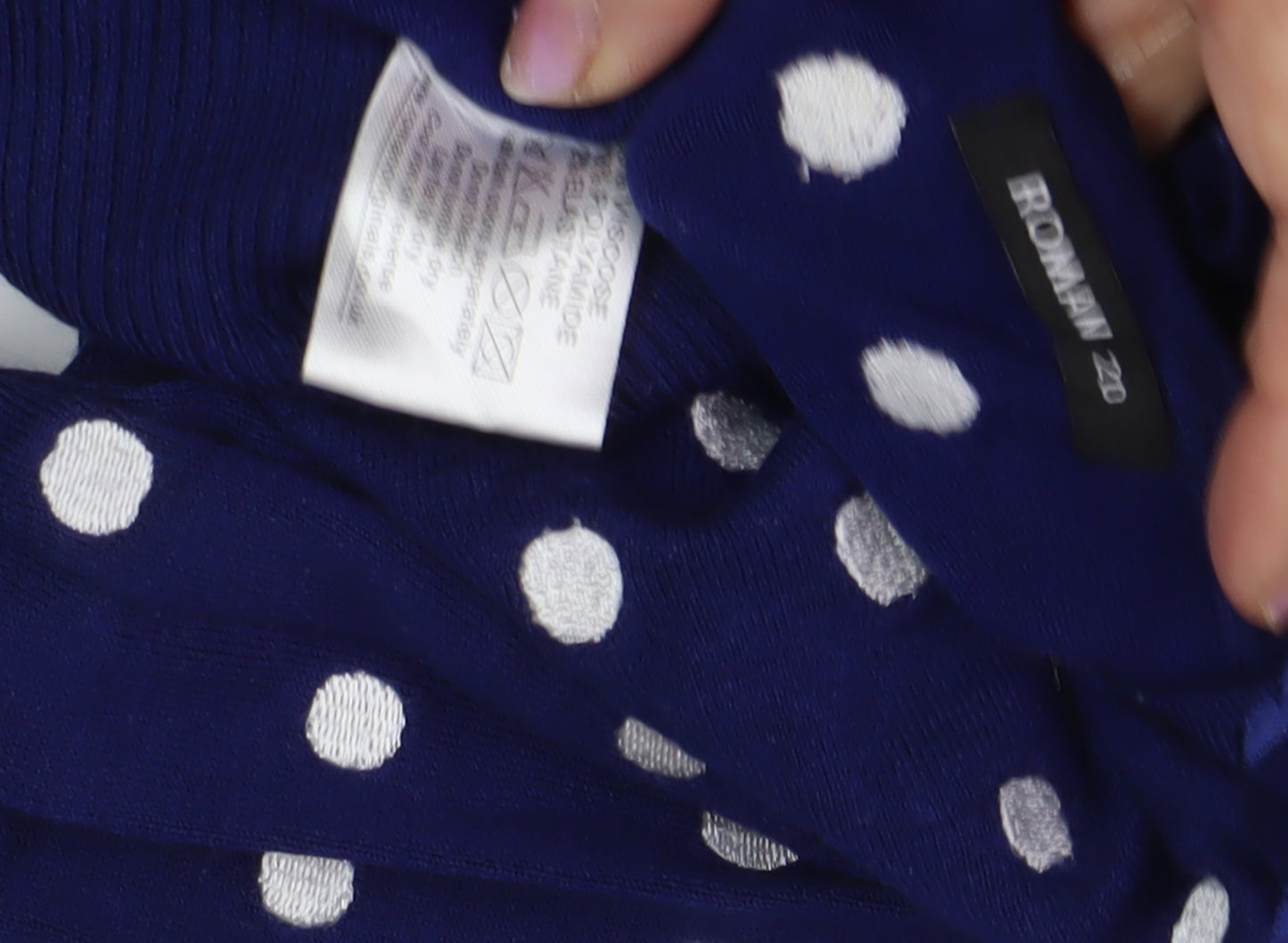 Roman Women's Blue Cardigan Polka Dot Size 12