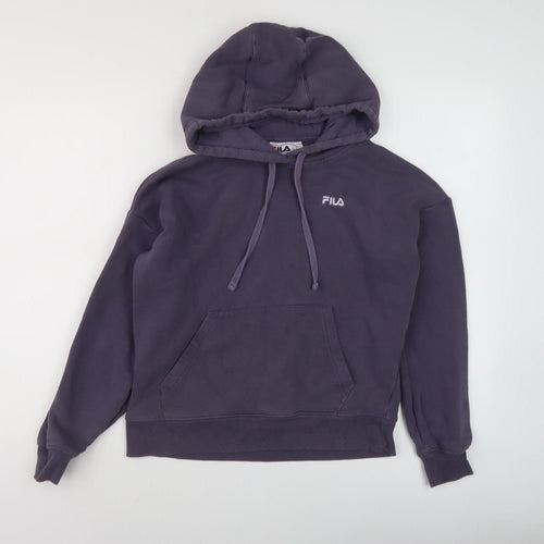 Fila Women's Purple Pullover Hoodie - Size S, Logo Accent