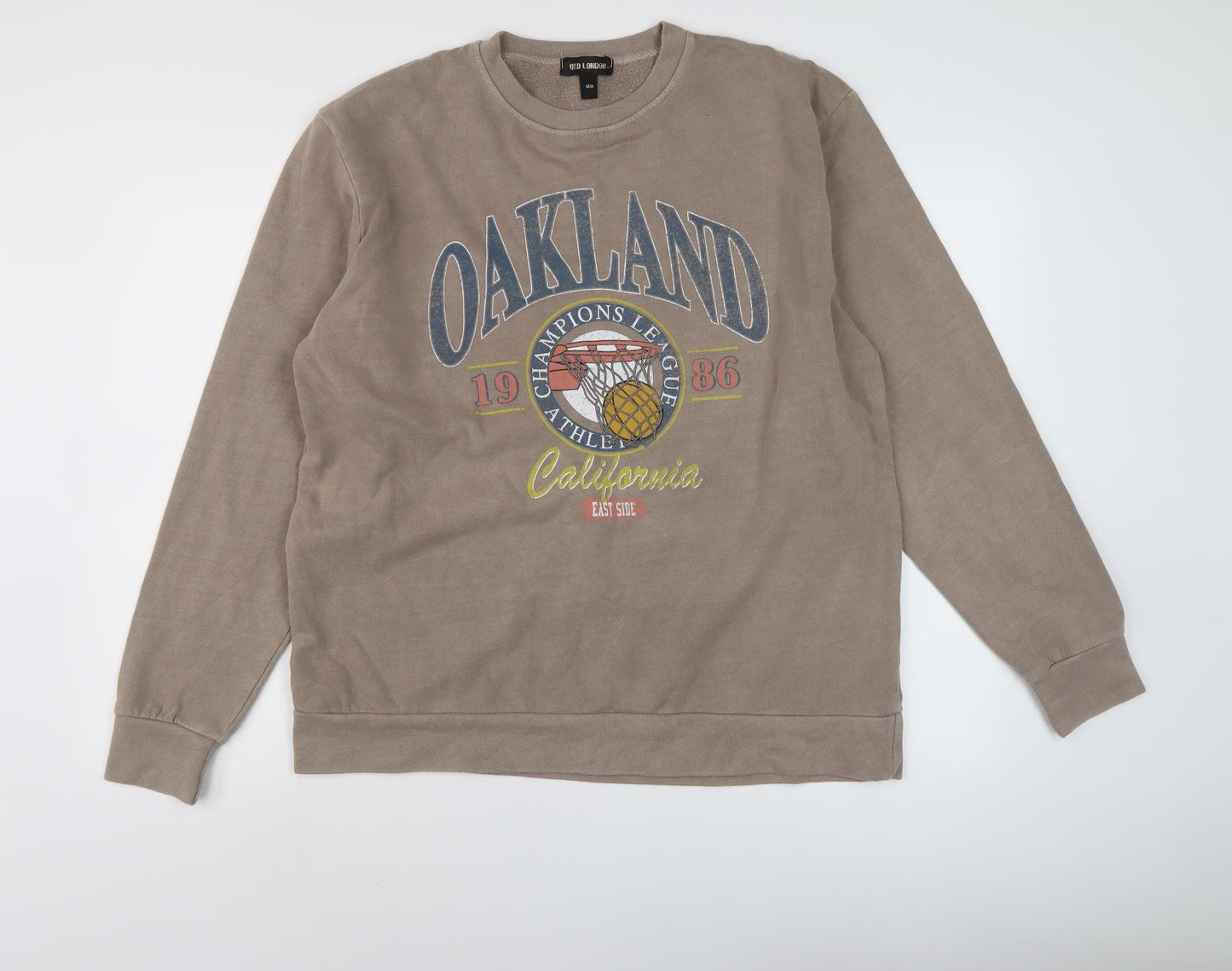 QED London Men's Brown Graphic Sweatshirt M