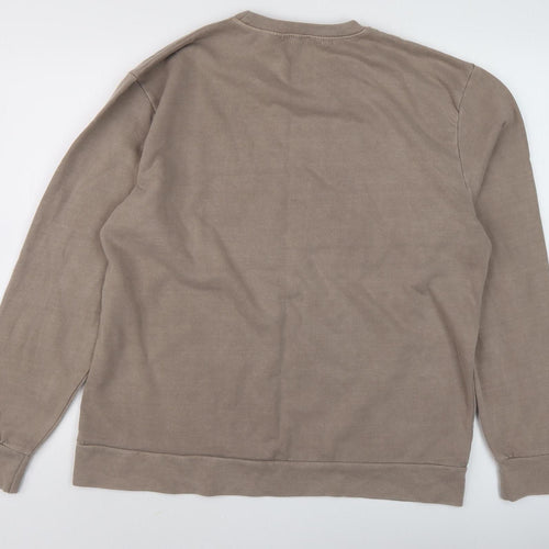 QED London Men's Brown Graphic Sweatshirt M