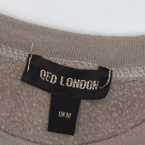 QED London Men's Brown Graphic Sweatshirt M