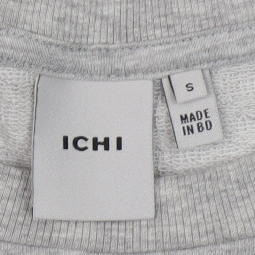 ICHI Women's Grey Sweatshirt S Pullover Crew Neck