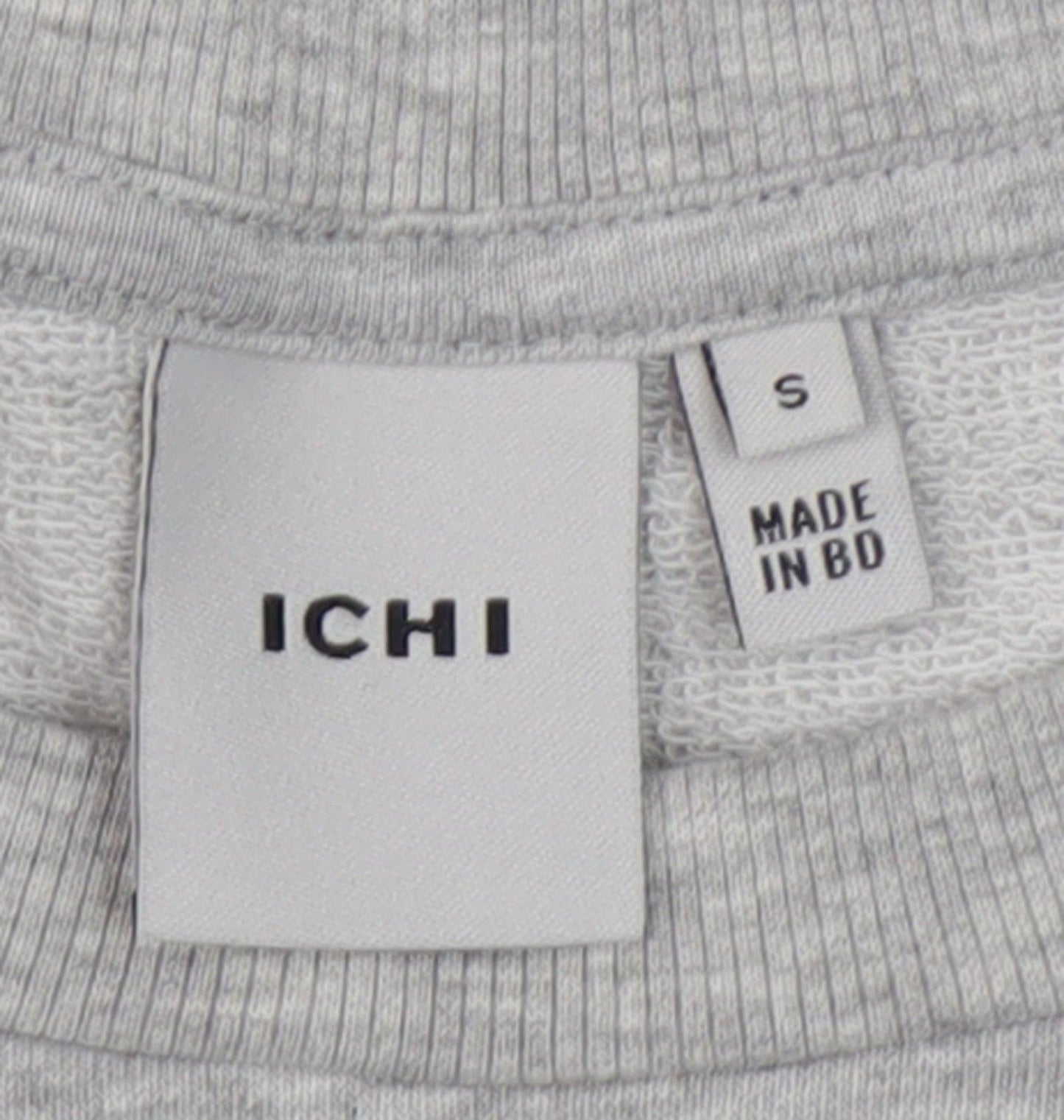 ICHI Women's Grey Sweatshirt S Pullover Crew Neck