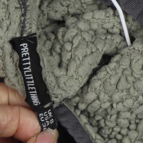 PrettyLittleThing Women's Black Full Zip Hoodie Size 8