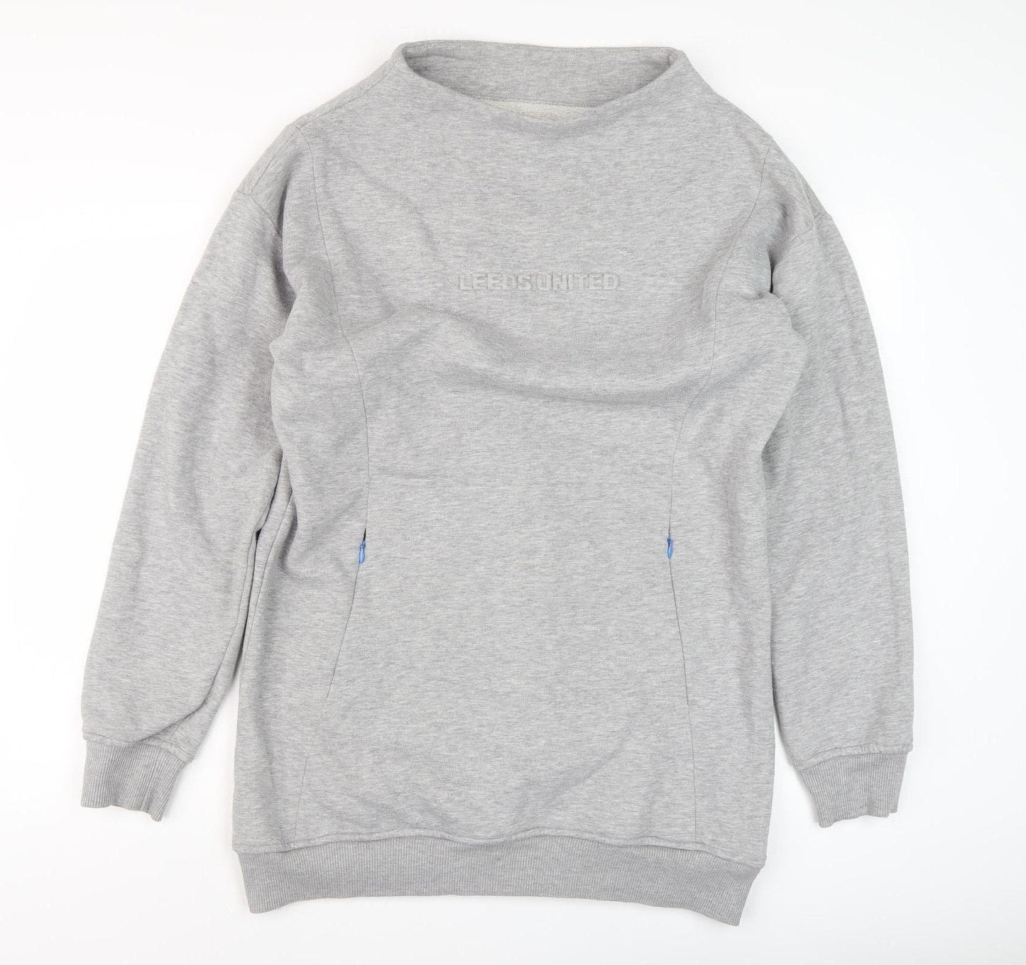 Leeds United Grey Pullover Sweatshirt, Unisex, Size 16