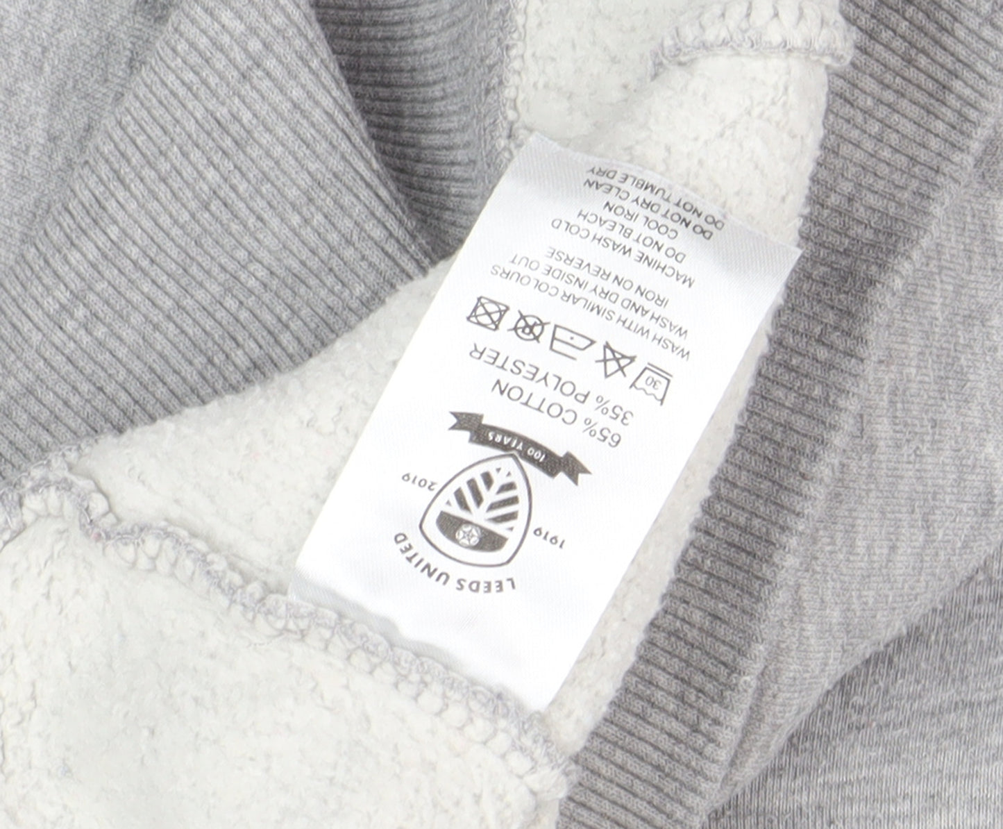 Leeds United Grey Pullover Sweatshirt, Unisex, Size 16