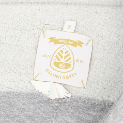 Leeds United Grey Pullover Sweatshirt, Unisex, Size 16