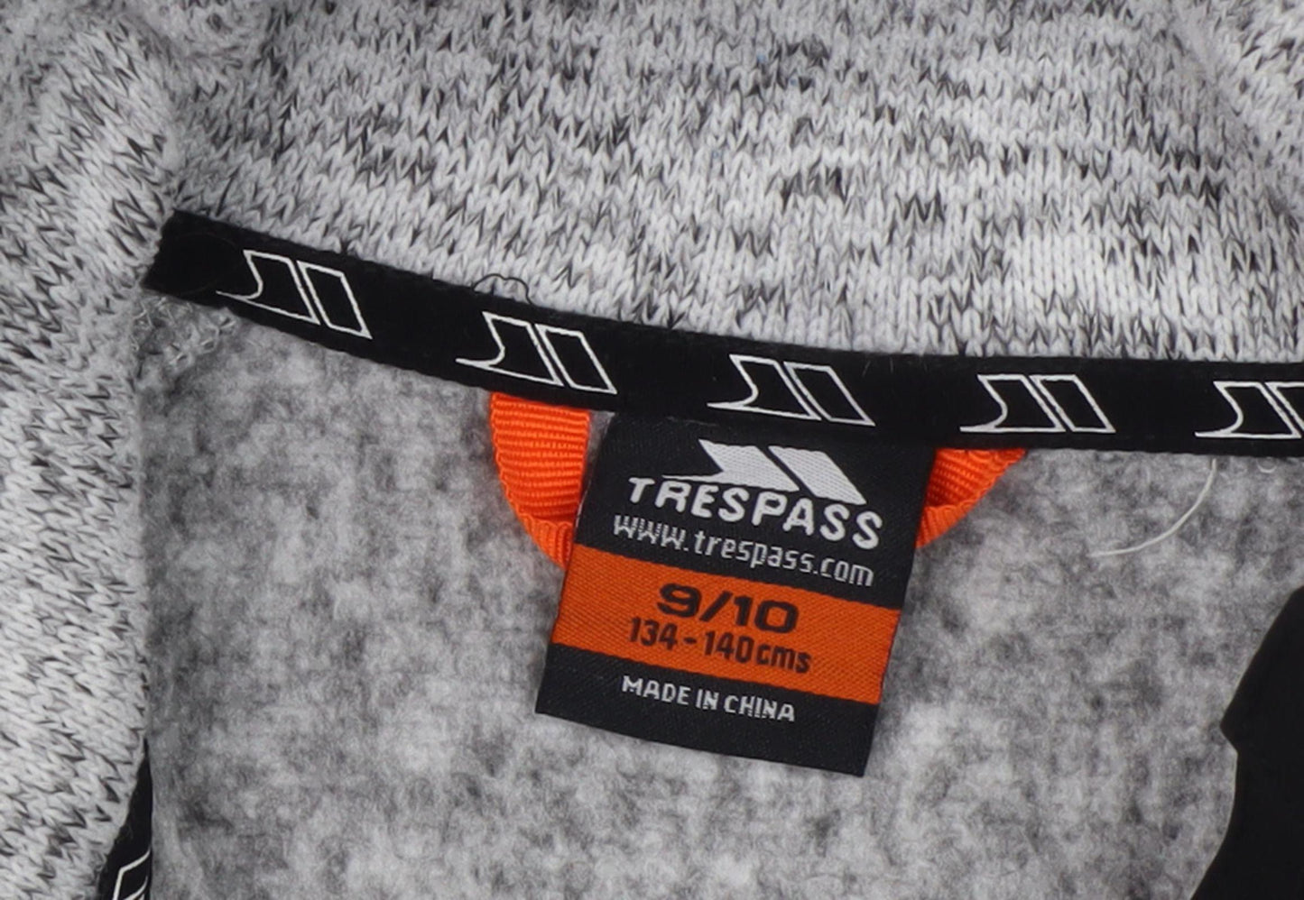 Trespass Boys Grey Fleece Jacket, Size 9-10 Years