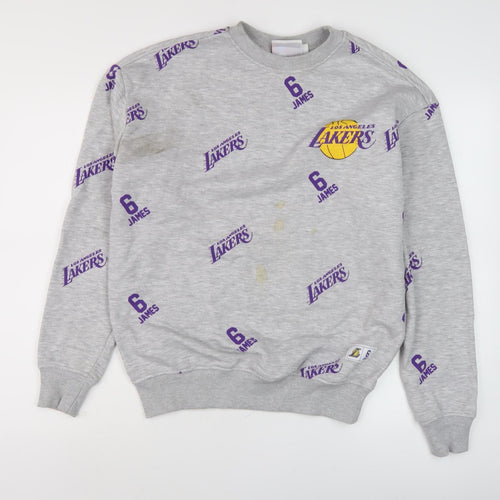 NBA Men's Grey S Lakers Graphic Pullover Sweatshirt