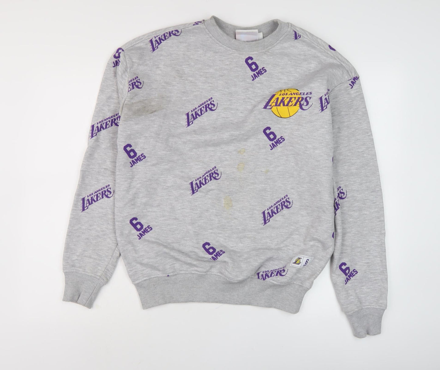 NBA Men's Grey S Lakers Graphic Pullover Sweatshirt