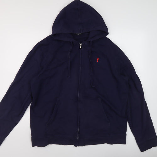 Next Men's Blue 2XL Full Zip Hoodie with Logo