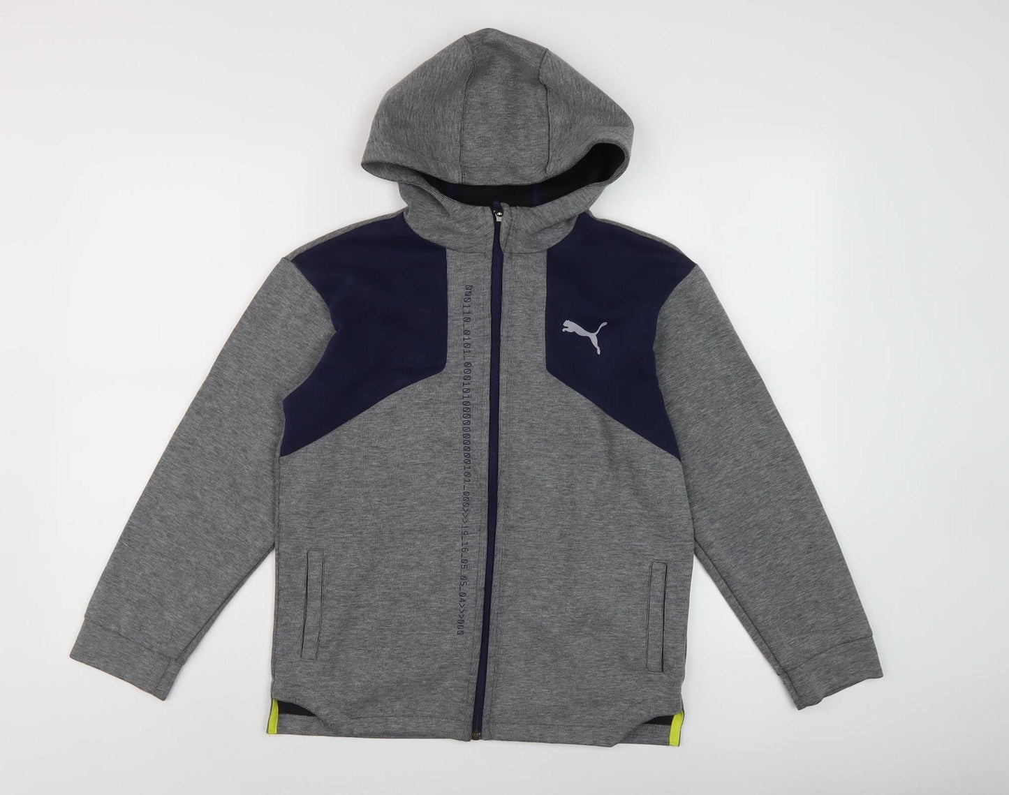 Puma Boys Grey Full Zip Hoodie, 12-13 Years, Good Condition