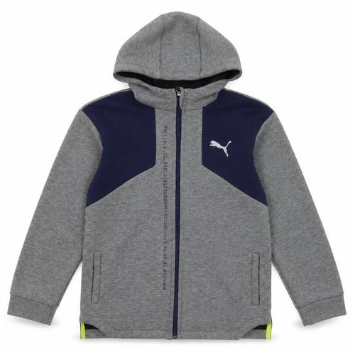 Puma Boys Grey Full Zip Hoodie, 12-13 Years, Good Condition