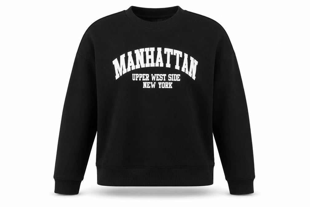 Front view of Vero Moda Women's Black Logo Pullover Sweatshirt Medium