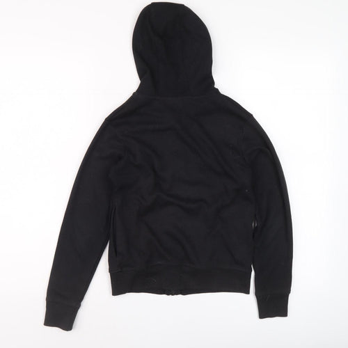 Lonsdale Boys Black Hoodie 9-10Y Full Zip Logo Casual