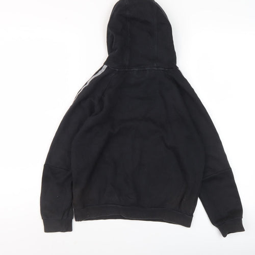 Adidas Boys Black Pullover Hoodie 10Y Casual Sports Graphic