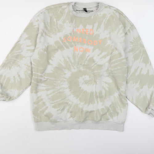 Divided Unisex Beige Tie-Dye Pullover Sweatshirt XS