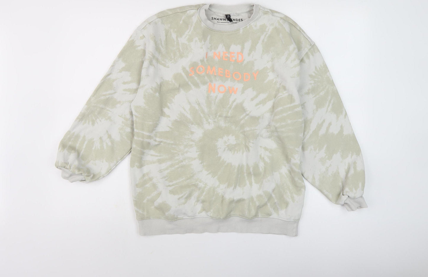 Divided Unisex Beige Tie-Dye Pullover Sweatshirt XS