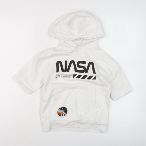 Next Boys NASA Hoodie White 7-8 Years Pullover Space Themed
