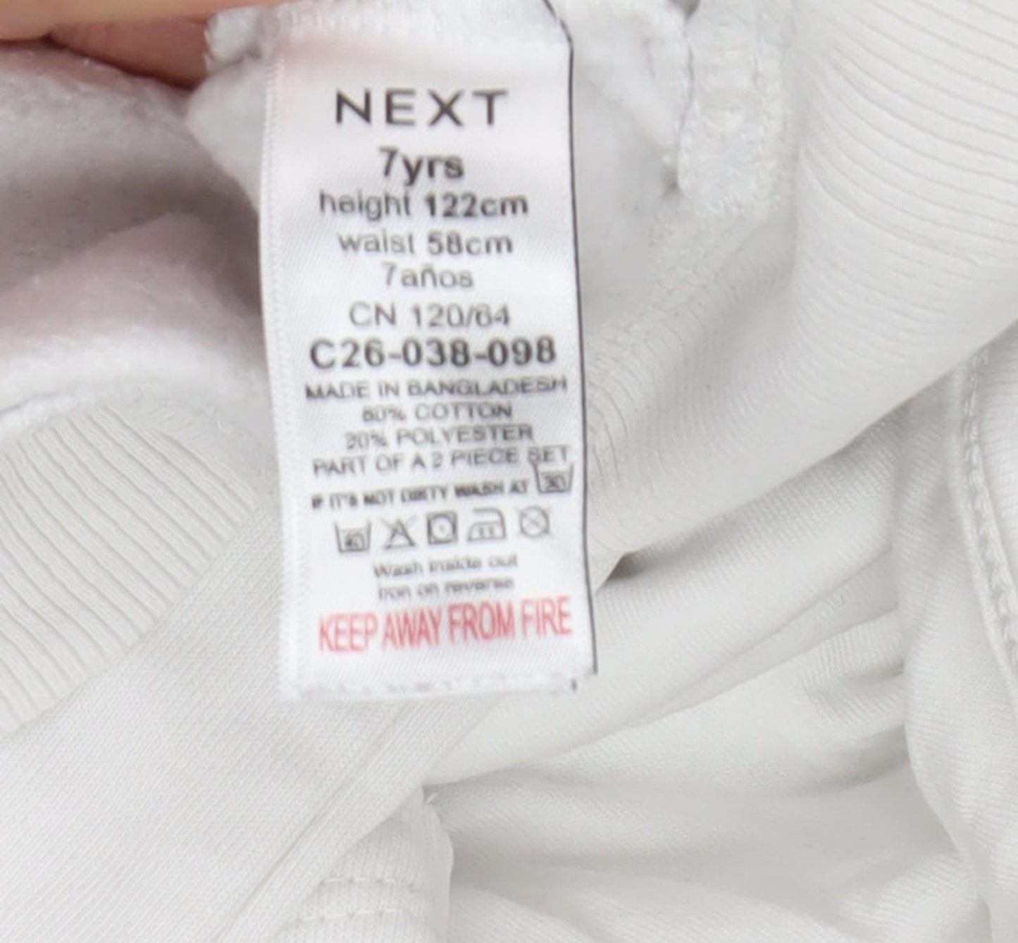 Next Boys NASA Hoodie White 7-8 Years Pullover Space Themed