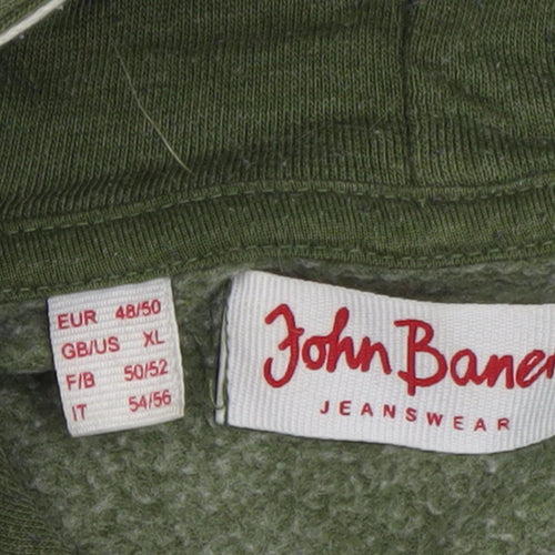 John Baner Men's XL Green Pullover Hoodie