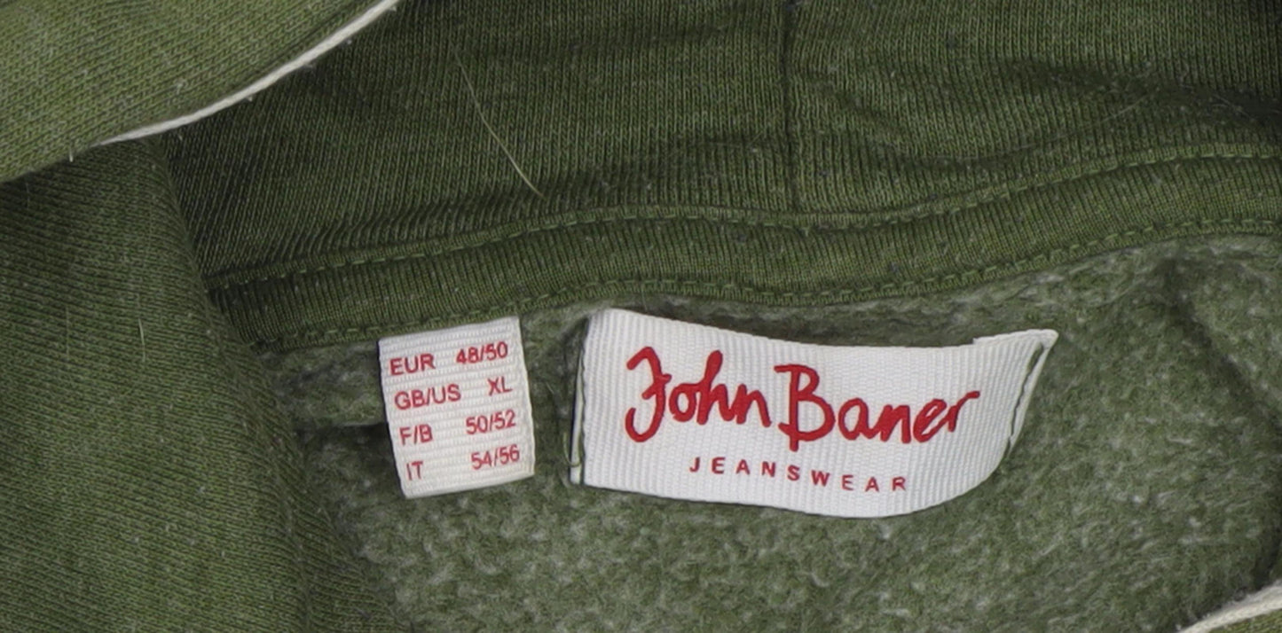 John Baner Men's XL Green Pullover Hoodie