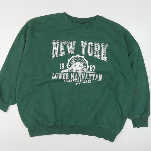 Oh Me Oh My Green Graphic Pullover Sweatshirt Size 10