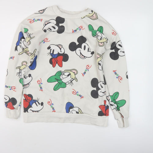 Disney Women's Multicoloured Cartoon Pullover Sweatshirt S