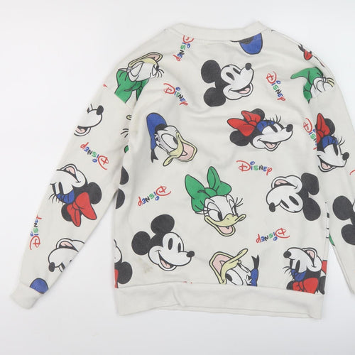 Disney Women's Multicoloured Cartoon Pullover Sweatshirt S