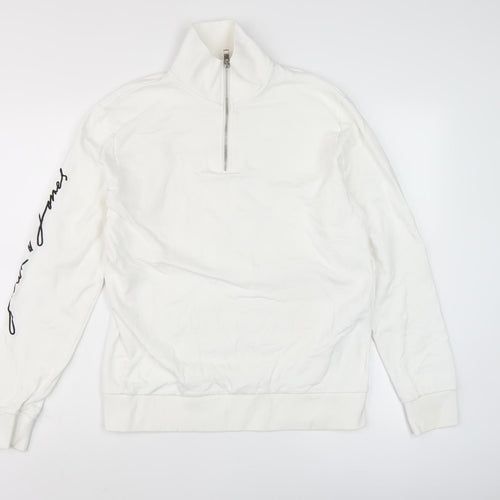 Jack & Jones Men's White Zip Sweatshirt M