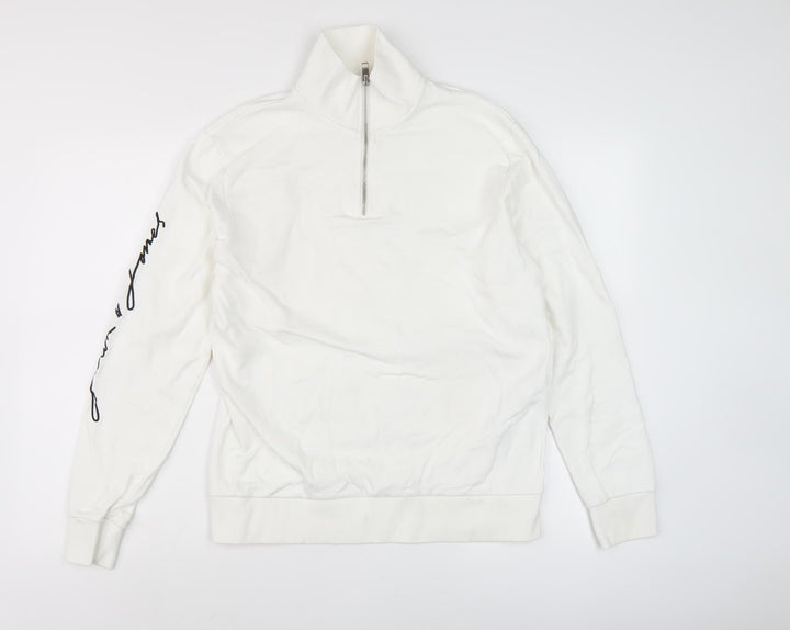 Jack & Jones Men's White Zip Sweatshirt M