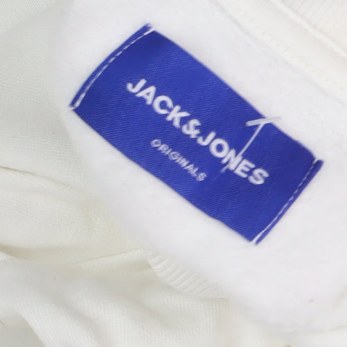 Jack & Jones Men's White Zip Sweatshirt M