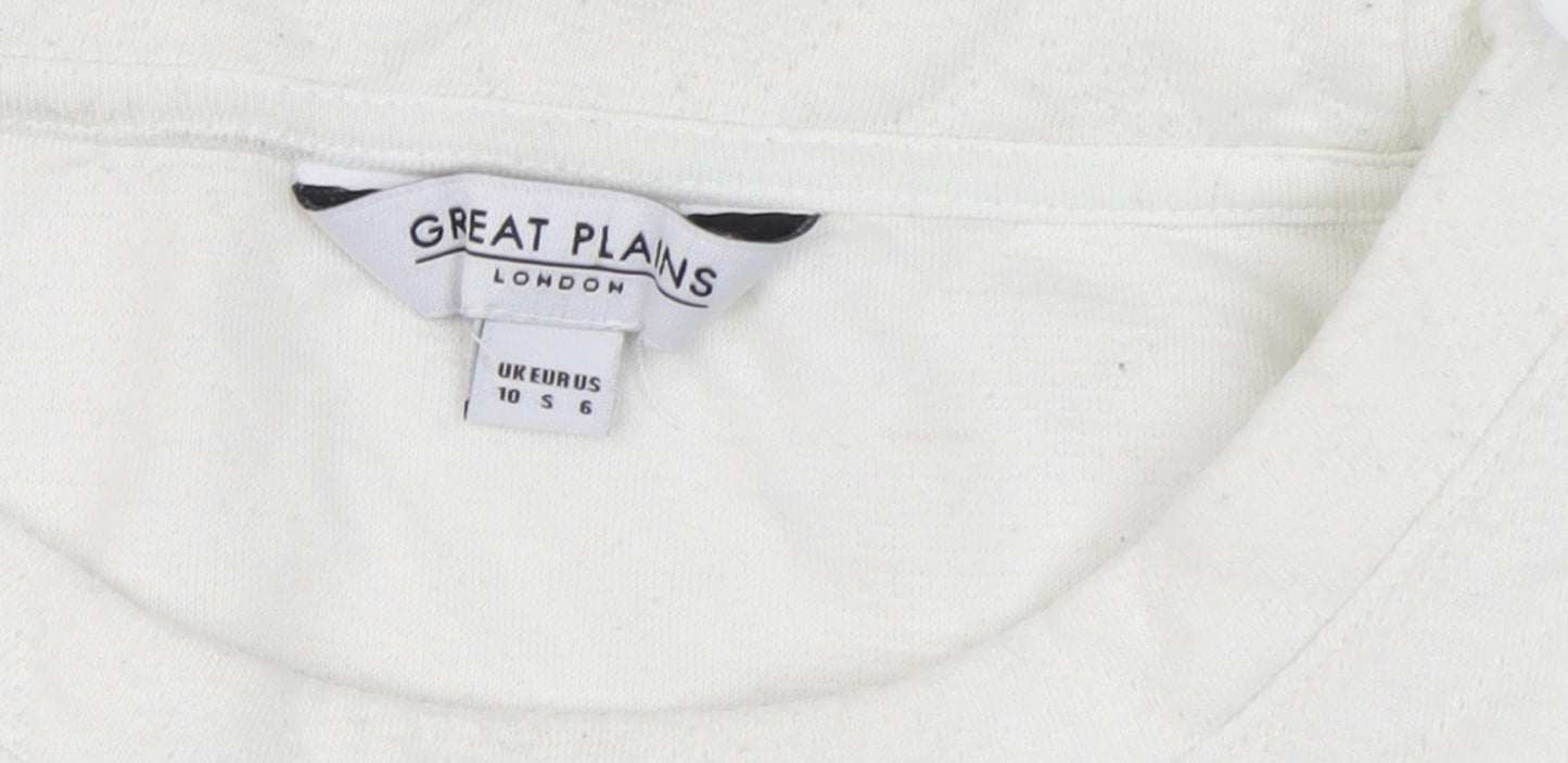 Great Plains Women's White Crew Neck Sweatshirt - Size S