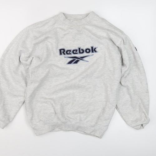 Reebok Men's Grey Pullover Sweatshirt - Logo Design