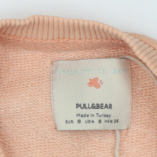 Pull&Bear Women's Orange S Pullover Sweatshirt