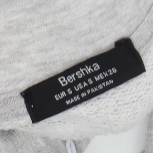Bershka Women’s Grey 1/4 Zip Sweatshirt Size 8