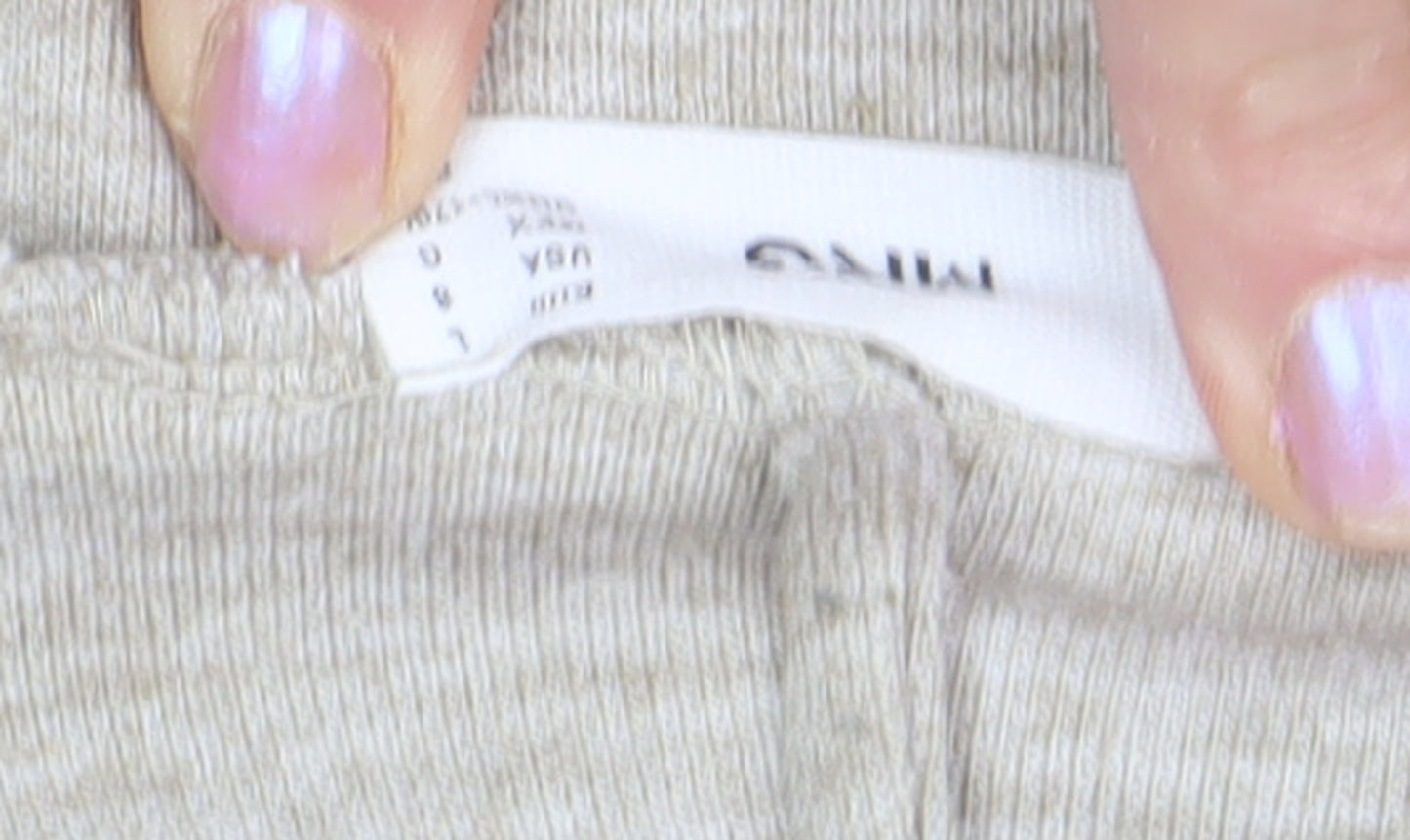 MNG Women's Beige Pullover Hoodie, Size 12, Relaxed Cotton Blend