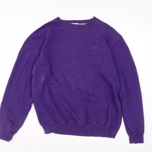 Cotton Traders Purple Unisex Adults Sweatshirt Pullover Size L